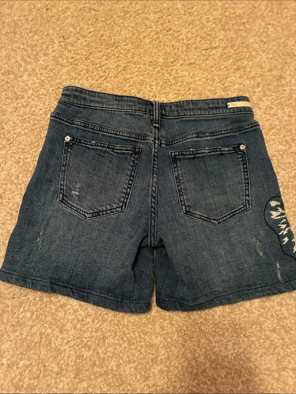 Anthropologie Pilcro Slim Boyfriend Embroidered Denim Shorts 25